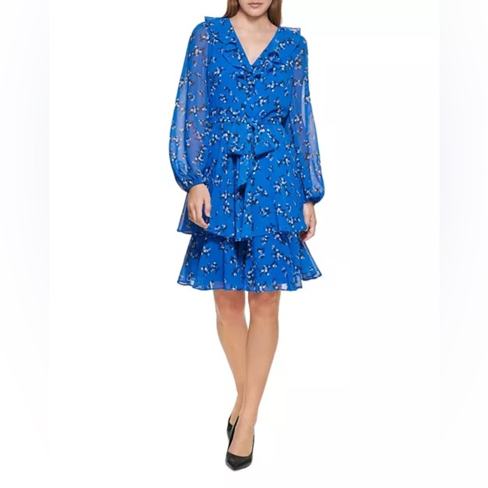 KARL LAGERFELD PARIS
Ruffle Trim Tiered Dress Size 4 fits like medium